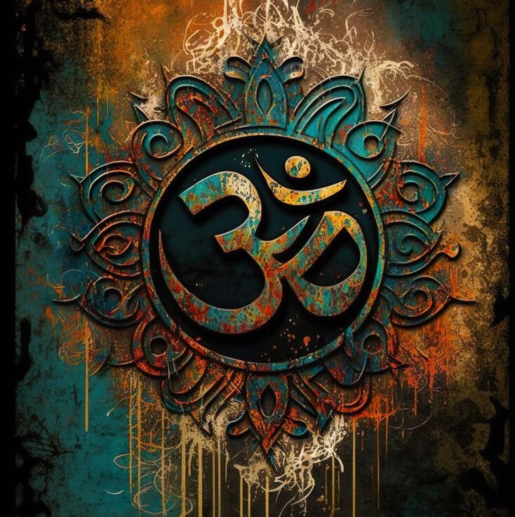 “Sacred Om symbol representing universal consciousness and divine energy”